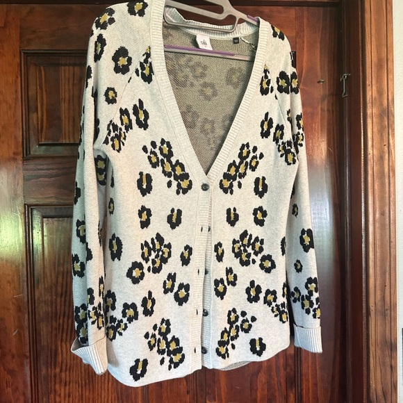 CAbi Black and Yellow Animal Print Cardigan - Picture 1 of 4